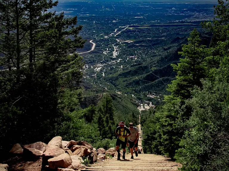 Manitou incline- you get closer parking than the public for this popular hike