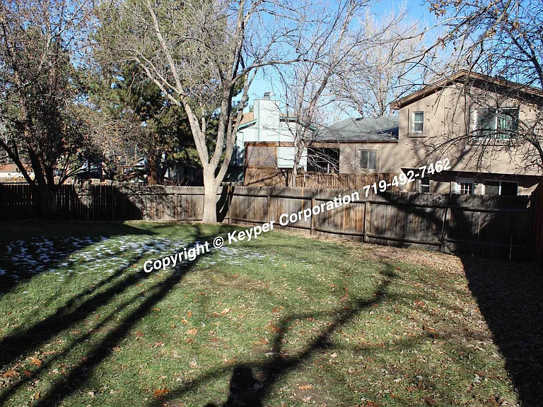 Fenced backyard