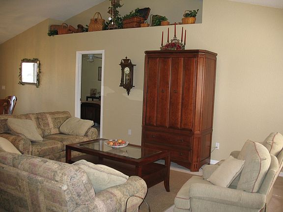 Open and Airy Family Room with Vaulted Ceilings