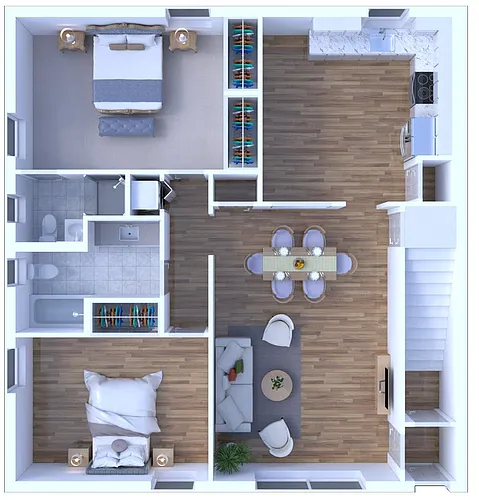 Floor plan 2BR - 2BTH Upgraded