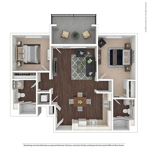 Floor plan 2 bed 2 bath 912