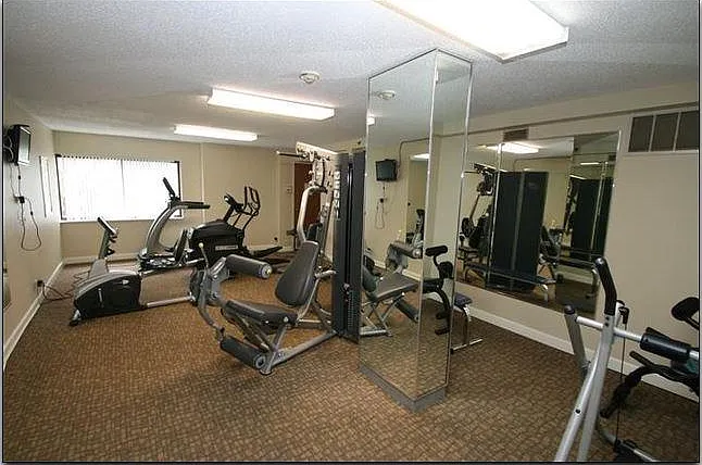 Fitness center in the building on ground floor