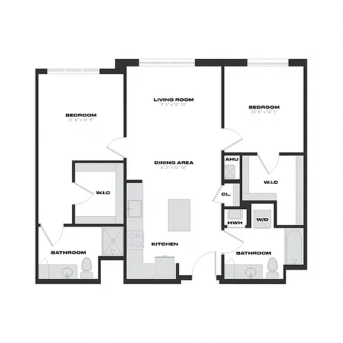 Floor plan 2 Bed/2 Bath-B4