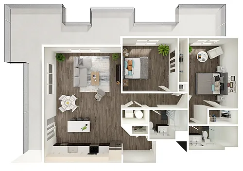 Floor plan 2 BR 2 Bath Pent House