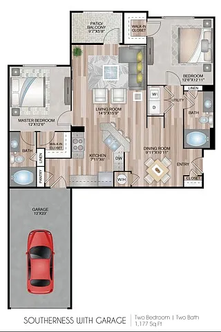 Floor plan Southerness with Garage