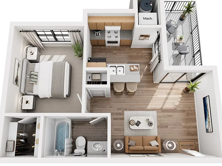 Aspen Floor Plan | 1 Bed 1 Bath | 506 sq ft | Cottonwood Apartments in Millcreek Aspen Floor Plan | 1 Bed 1 Bath | 506 sq ft | Cottonwood Apartments in Millcreek