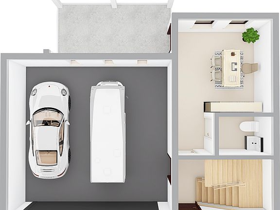 First Floor Office with 2 Car Garage