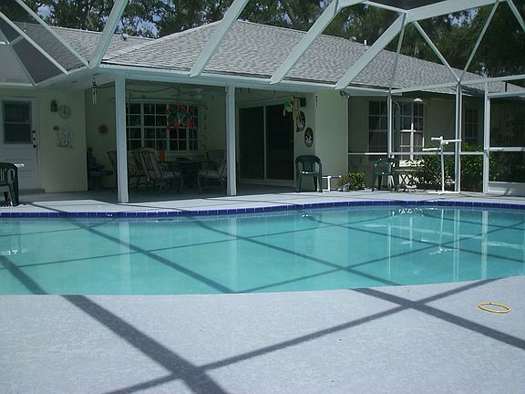 Poolside covered eating area