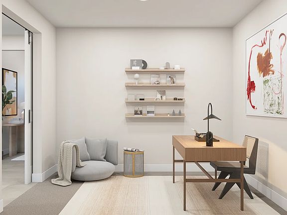 Private home office with double barn doors