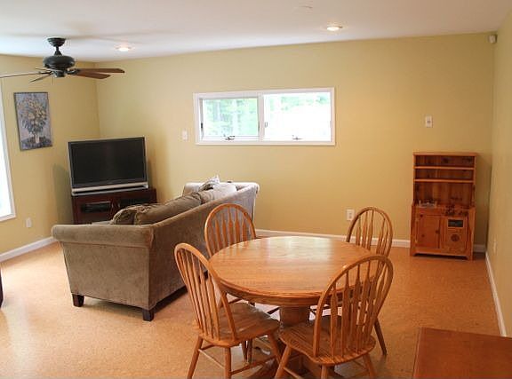 Eating Space and Family Room looking onto county-owned woods