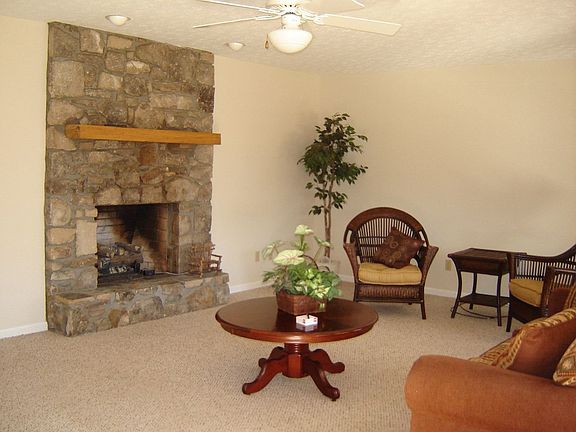Living Room with Woodburning Fireplace