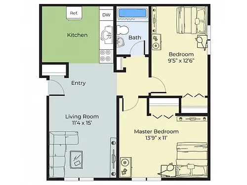 Floor plan Two Bedroom