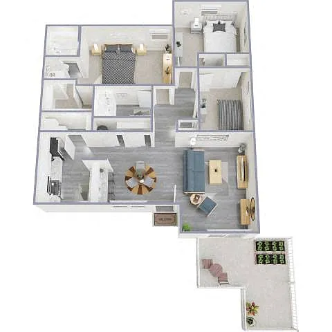 Floor plan 3 Bedroom 2 Bath