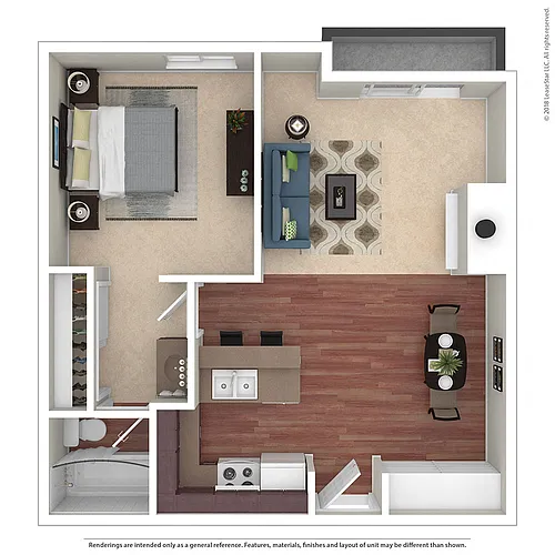 Floor plan 1BR/1BA B