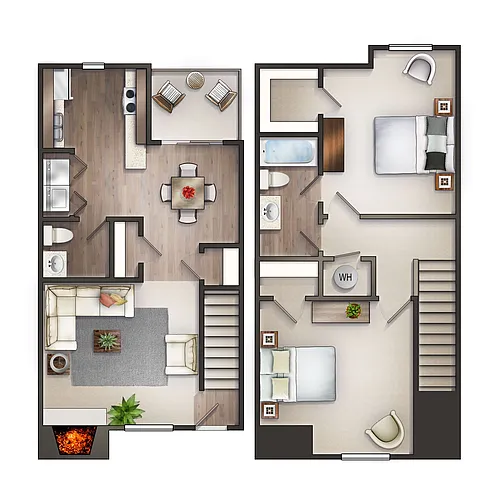 Floor plan 2 x 1 half