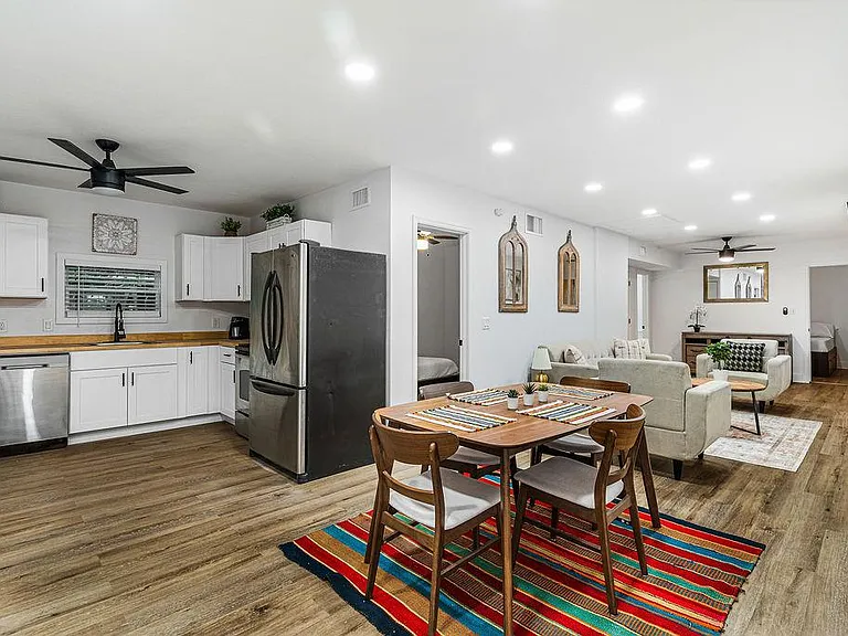 Dining area and kitchen