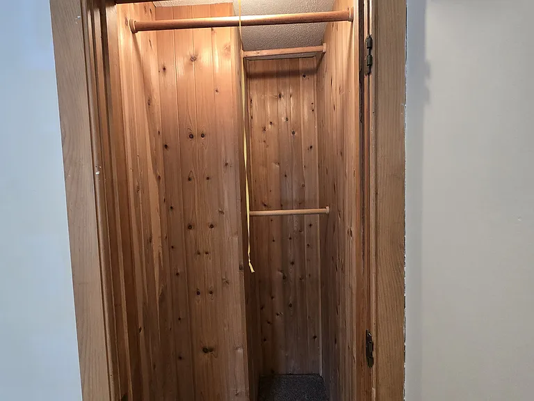 Ceder lined closet in bedroom 1