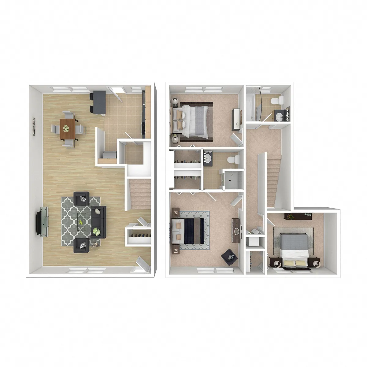 Floor plan 3 Bedroom Townhome