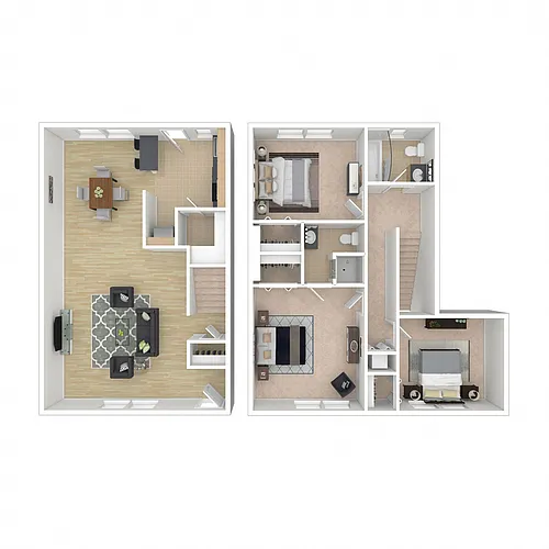 Floor plan 3 Bedroom Townhome
