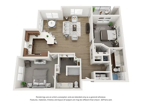 Floor plan Two-Bedroom Apartment (C3)