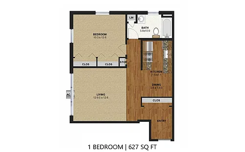 Floor plan King's Highway - One Bedroom (A)