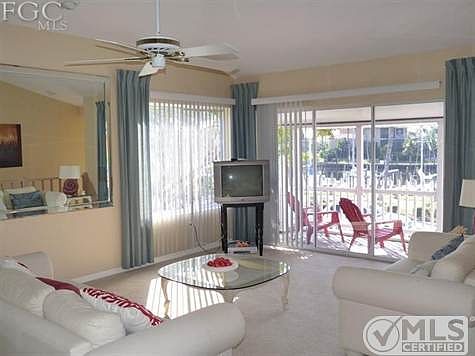 Living Area with Southern Exposure Balcony Facing Canal