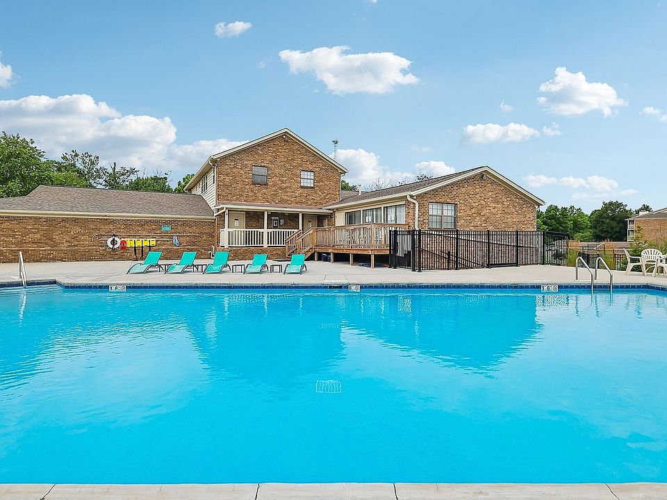 Inviting residential pool area with sun loungers