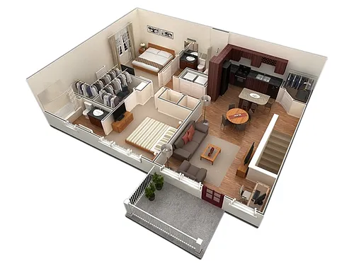 Floor plan B3 Audible - 2 Bedroom, 2 Bathroom