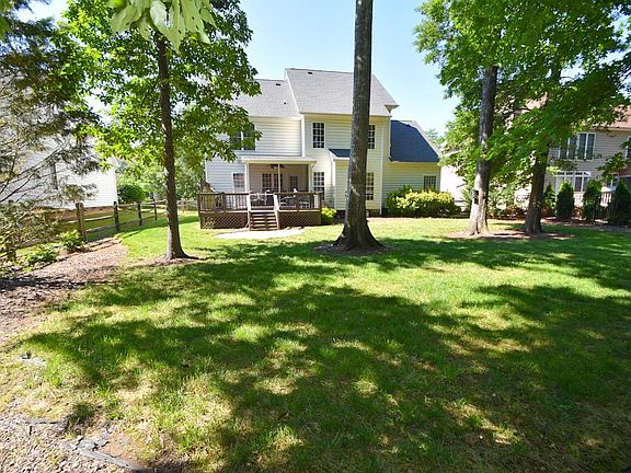 Backyard is shaded, fenced and spacious.