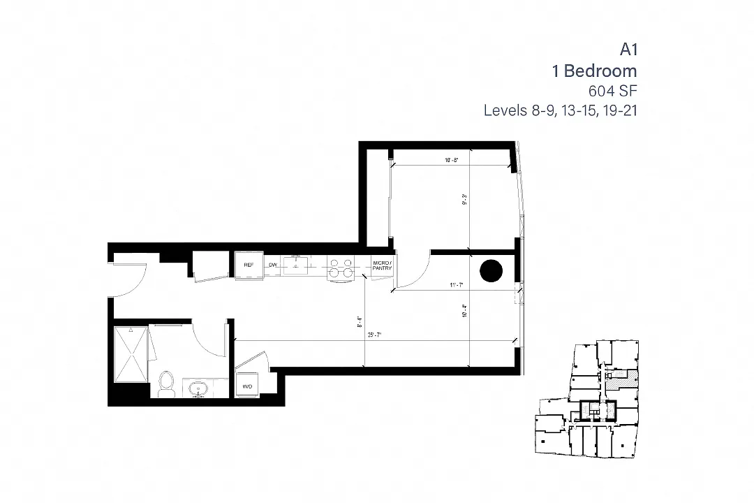 Floor plan A1 1 Bedroom