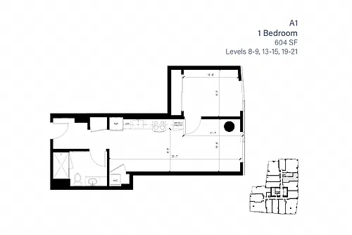 Floor plan A1 1 Bedroom