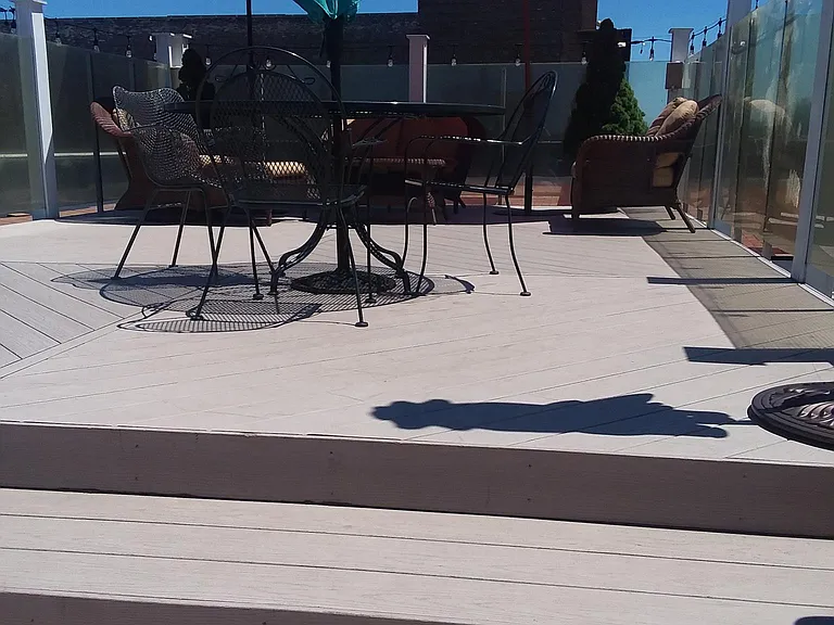 Rooftop with table and chairs