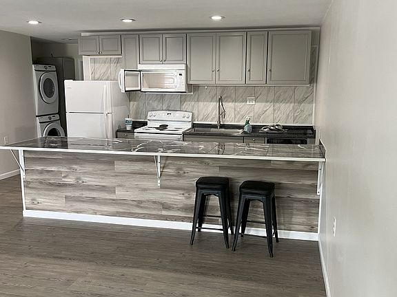 living room into kitchen view