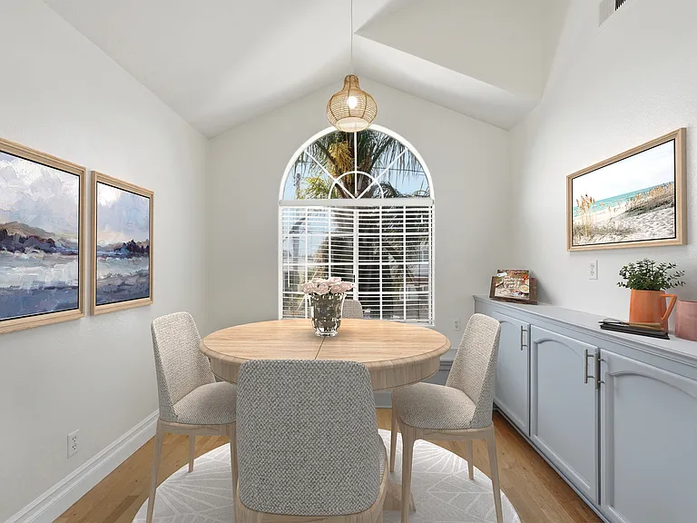 Virtually staged breakfast nook