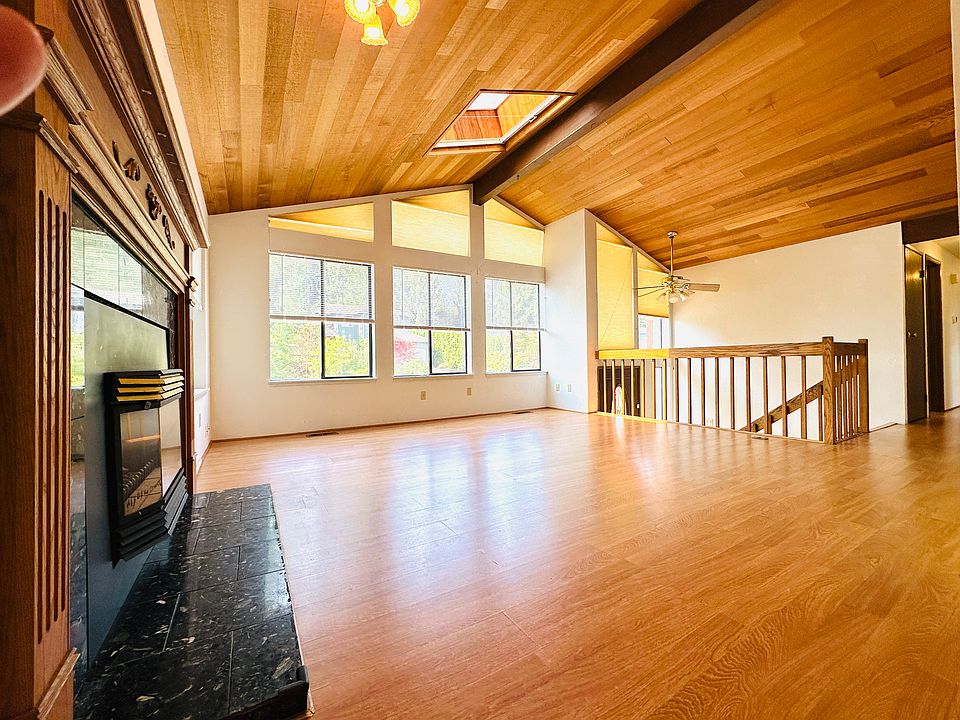 Upstairs living room with skylight