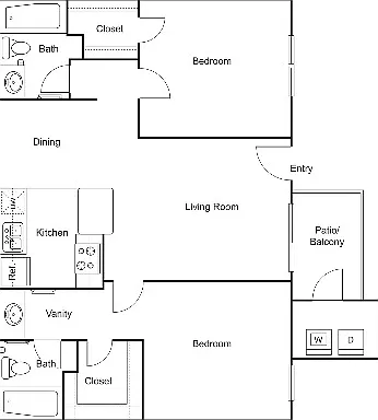 B2 | 2 bed 2 bath | 852 sq ft B2 | 2 bed 2 bath | 852 sq ft