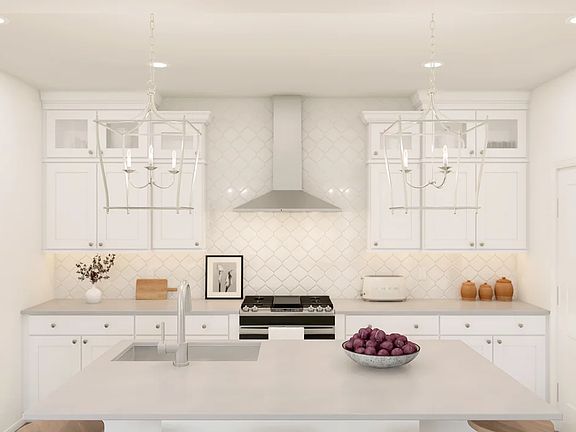 Kitchen with pendant lighting