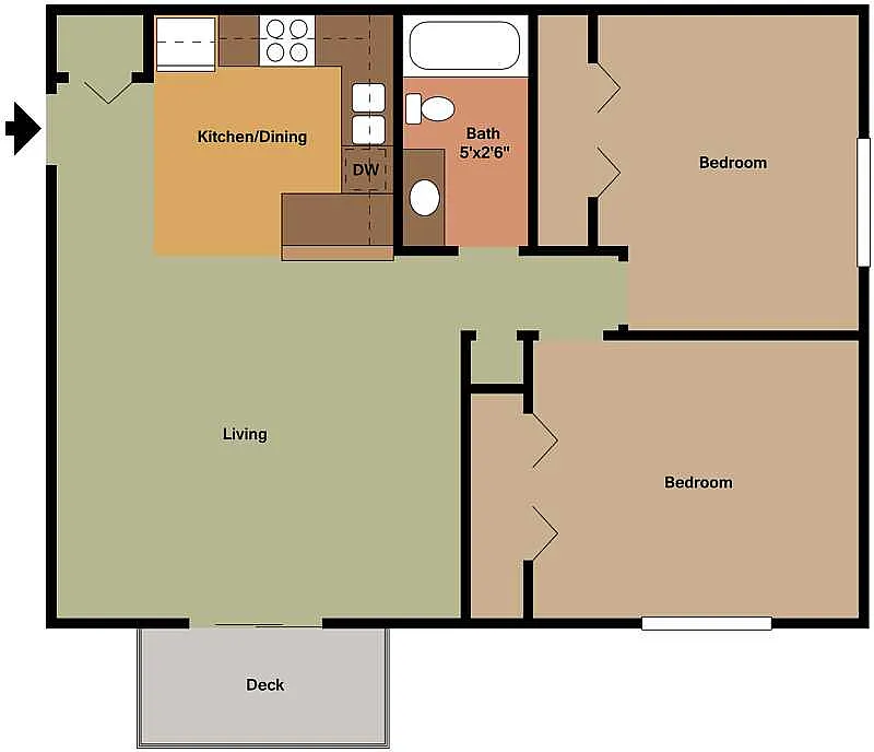 Floor plan 2 Bedroom Balcony