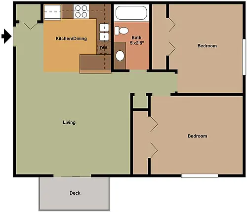 Floor plan 2 Bedroom Balcony