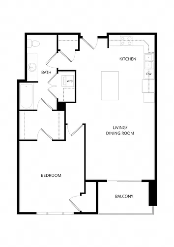 Floor plan 1X1 B