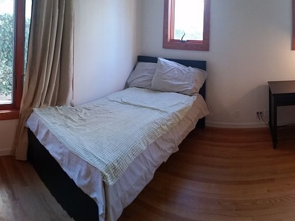Distorted view of bedroom