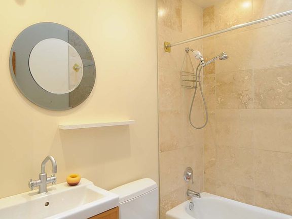 Tiled baths with skylights