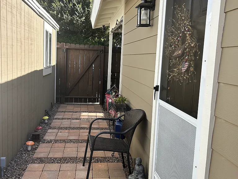 Gated entrance with lock.