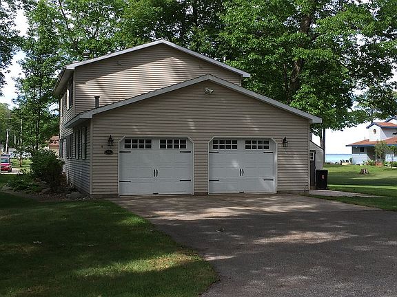 Extra large, 2 car garage.