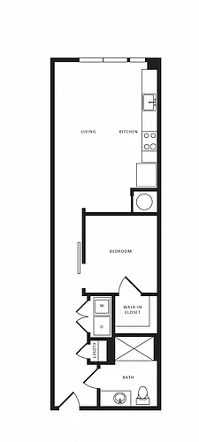 Floor plan 1 Bed/1 Bath-A08a Modern