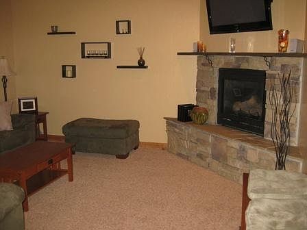 Cozy gas fireplace in the living room