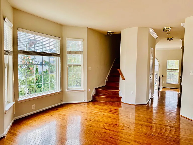 Family room with stairs to bedrooms