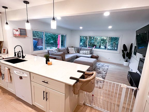 Kitchen view of living room