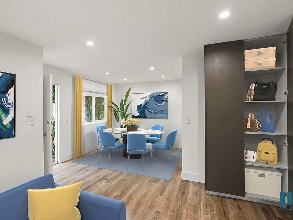 Living Room with Storage Closet with Shelving