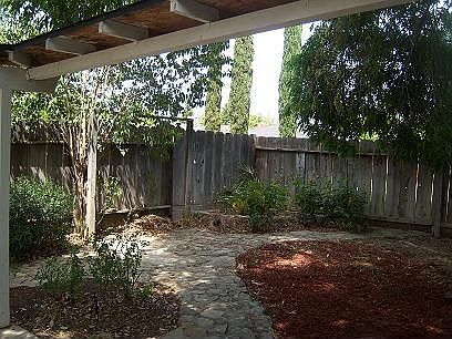 landscaped backyard